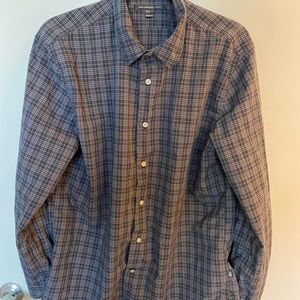 John Varvatos USA Black Checkered Button Down Shirt Size Large